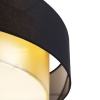 Moderne plafondlamp zwart met goud 50 cm 3-lichts - drum duo