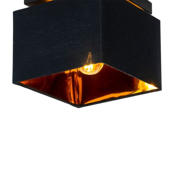 Moderne plafondlamp zwart met goud - vt