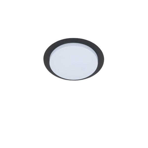 Moderne plafondlamp zwart rond incl. Led ip44 - lys