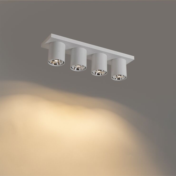 Moderne plafondspot wit 4-lichts - tubo