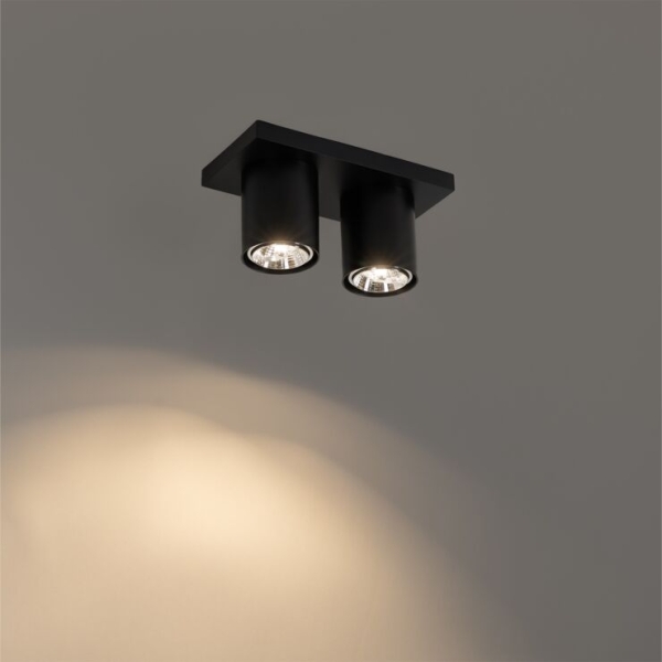 Moderne plafondspot zwart 2-lichts - tubo