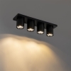 Moderne plafondspot zwart 4-lichts - tubo