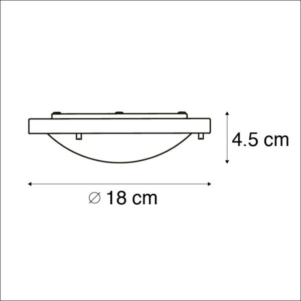 Moderne plafonnière zwart 18 cm ip44 - yuma
