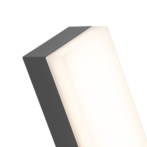 Moderne rechthoekige buitenwandlamp donkergrijs - opacus