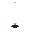Moderne ronde hanglamp zwart met goud 3-laags - titus