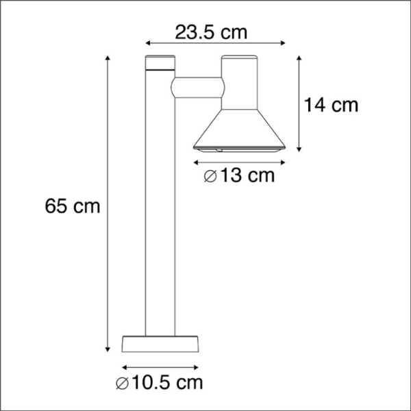 Moderne staande buitenlamp donkergrijs 65cm - humilis