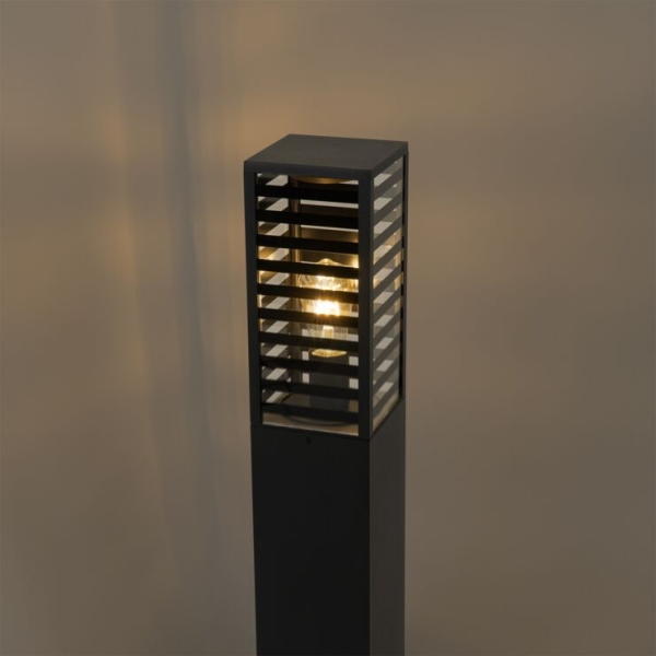 Moderne staande buitenlamp zwart 80 cm ip44 - reims