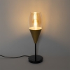 Moderne tafellamp goud met amber glas - drop