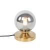 Moderne tafellamp goud met smoke glas - athens