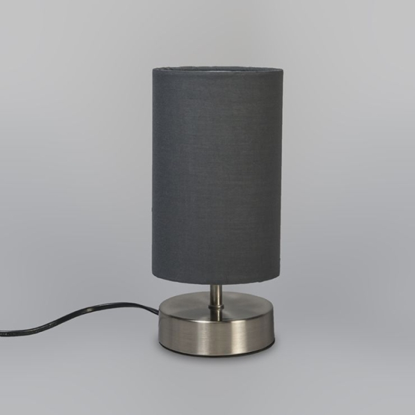 Moderne tafellamp grijs met staal - milo 2