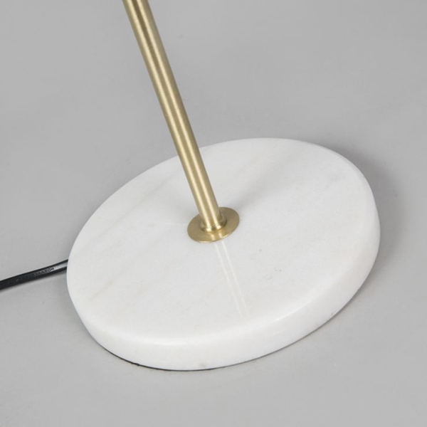 Moderne tafellamp messing met leaf kap 35 cm - kaso