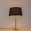 Moderne tafellamp staal met zwarte kap 35 cm - simplo