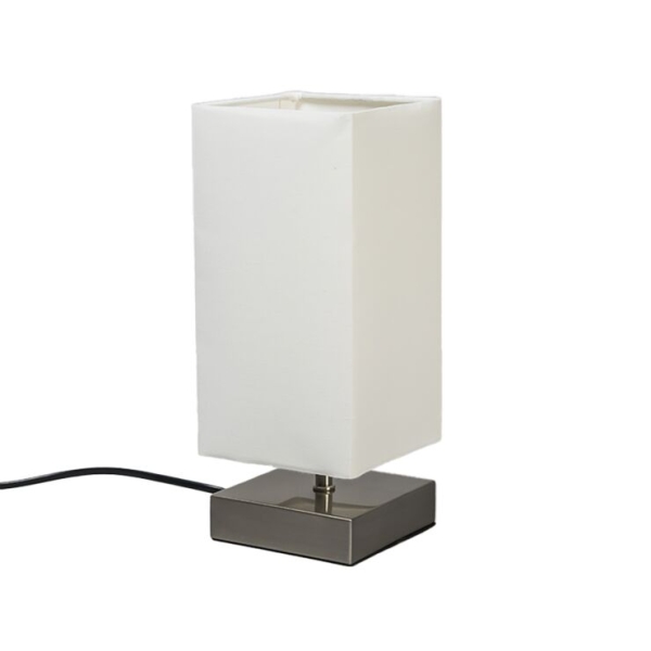 Moderne tafellamp wit met staal - milo