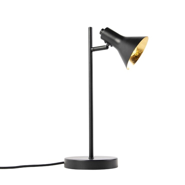 Moderne tafellamp zwart met goud 1-lichts - magno