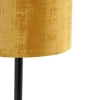 Moderne tafellamp zwart met kap goud 25 cm - simplo
