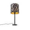 Moderne tafellamp zwart met kap zebra 25 cm - simplo