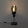 Moderne tafellamp zwart met smoke glas - drop