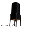 Moderne tafellamp zwart met velours zwarte kap - rich