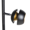 Moderne vloerlamp 3-lichts zwart met gouden binnenkant - buell deluxe