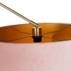 Moderne vloerlamp goud velours kap roze 50 cm - editor