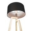 Moderne vloerlamp hout met zwarte kap 45 cm - puros