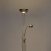Moderne vloerlamp messing met leeslamp incl. Led dim to warm diva 14
