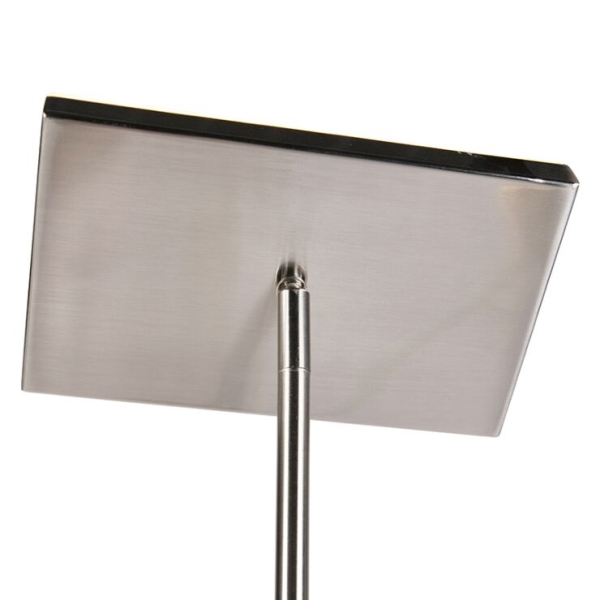 Moderne vloerlamp staal incl. Led en dimmer met leeslamp - jazzy