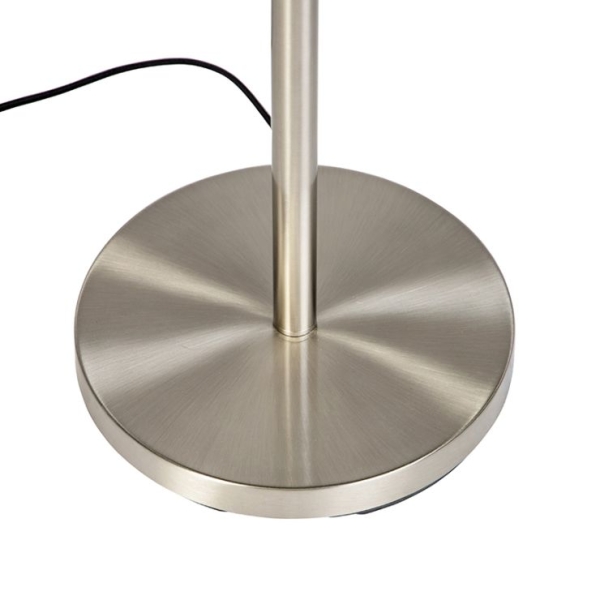 Moderne vloerlamp staal met witte plisse kap 45 cm - simplo