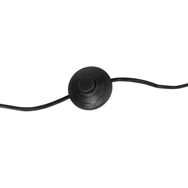 Moderne vloerlamp staal met zwarte kap 45 cm - simplo