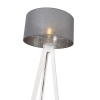 Moderne vloerlamp tripod wit met kap grijs 50 cm - tripod classic