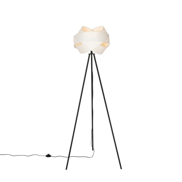 Moderne vloerlamp wit - cloth