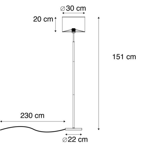 Moderne vloerlamp wit rond - VT 1