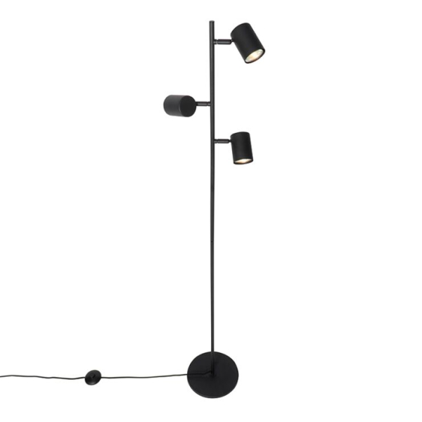 Moderne vloerlamp zwart 3-lichts - jeana