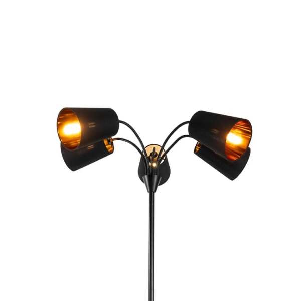 Moderne vloerlamp zwart 5-lichts - carmen