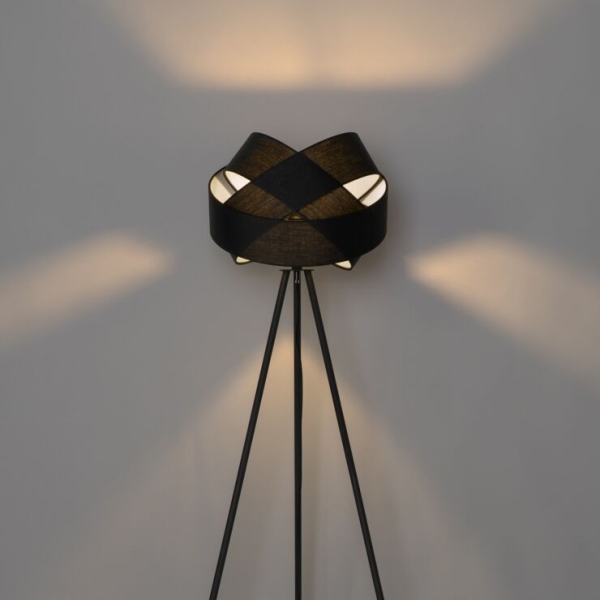 Moderne vloerlamp zwart - cloth