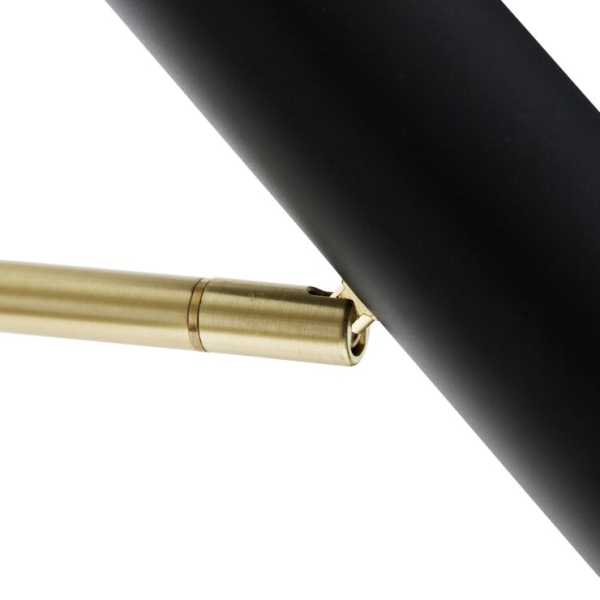 Moderne vloerlamp zwart met goud - beata
