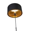 Moderne vloerlamp zwart met goud duo kap - parte