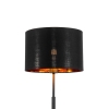 Moderne vloerlamp zwart met goud rond - vt