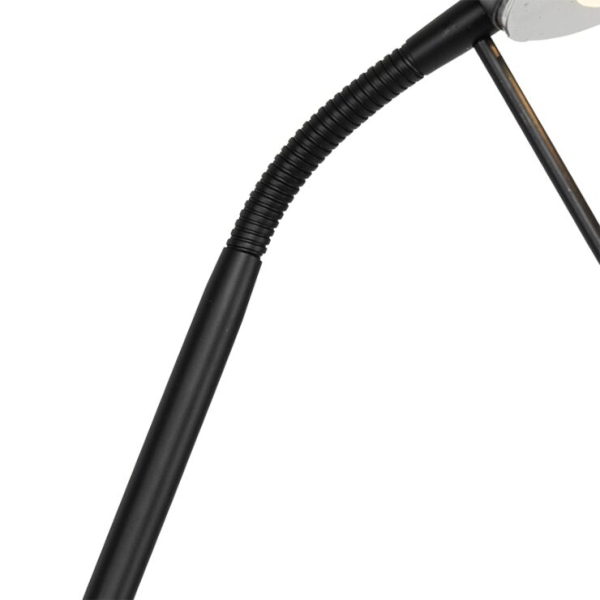 Moderne vloerlamp zwart met leeslamp incl. Led dim to warm - diva