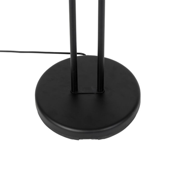 Moderne vloerlamp zwart met leeslamp incl. Led dim to warm diva 14