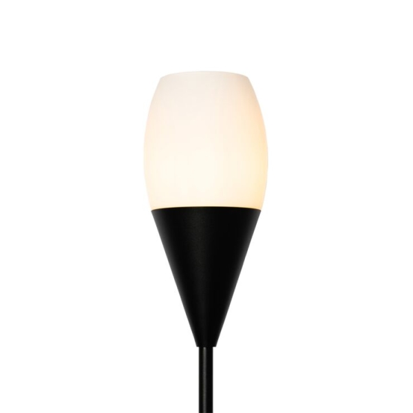 Moderne vloerlamp zwart met opaal glas - drop
