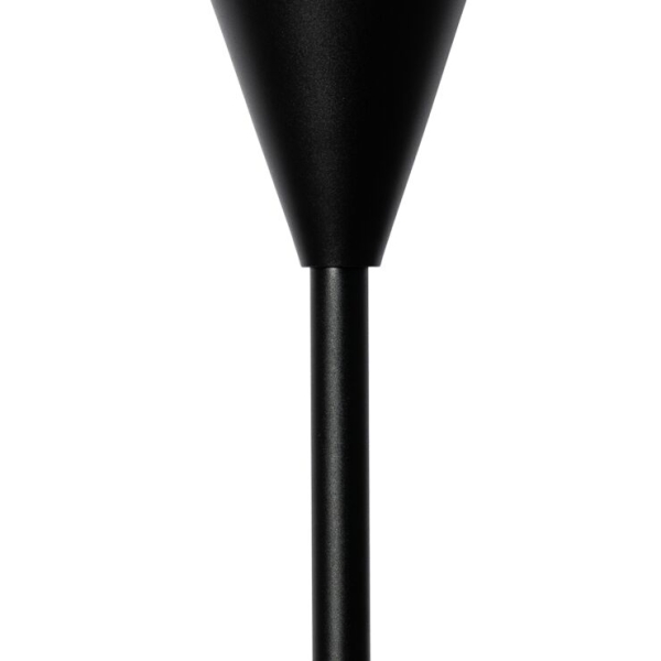 Moderne vloerlamp zwart met smoke glas - drop