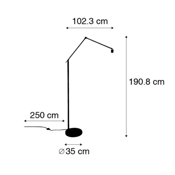 Moderne vloerlamp zwart verstelbaar - editor