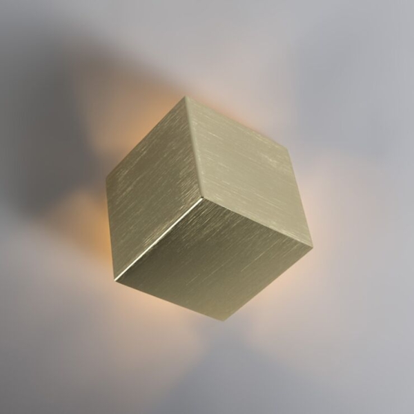 Moderne wandlamp goud - cube