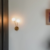 Moderne wandlamp goud met opaal glas 2-lichts - athens