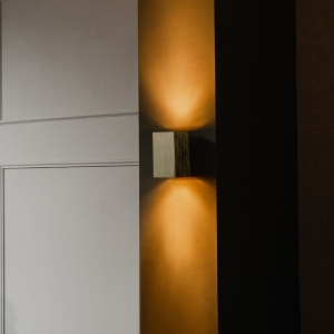 Moderne wandlamp goud vierkant 2-lichts - Sandy