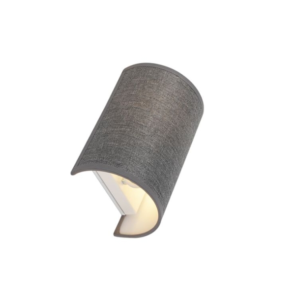 Moderne wandlamp grijs - simple drum jute