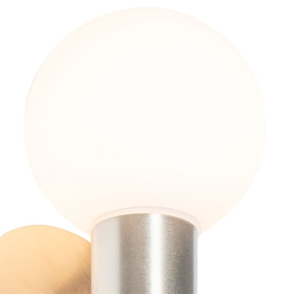 Moderne wandlamp staal ip44 2-lichts - cederic