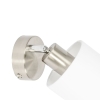 Moderne wandlamp staal met witte kap verstelbaar - hetta
