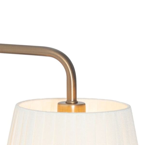 Moderne wandlamp wit en brons met leeslamp - renier